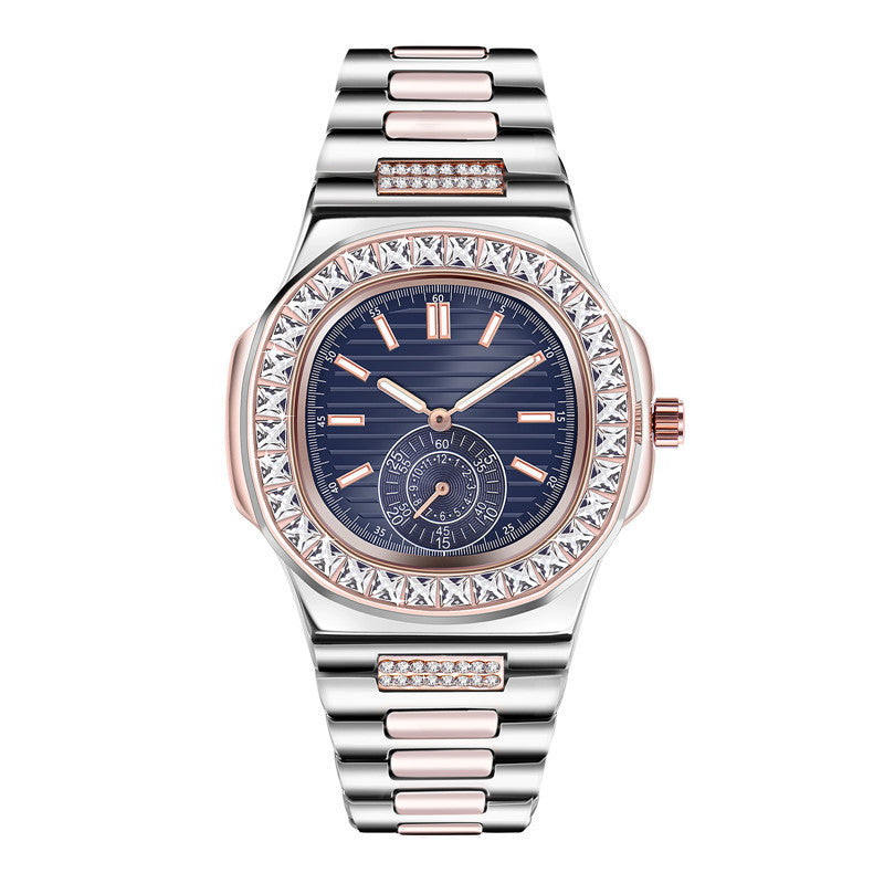 Mens Alloy Band Diamond Gifts Watches