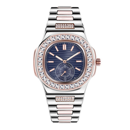 Mens Alloy Band Diamond Gifts Watches