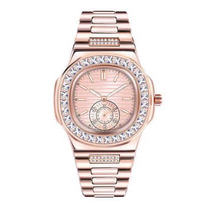 Mens Alloy Band Diamond Gifts Watches